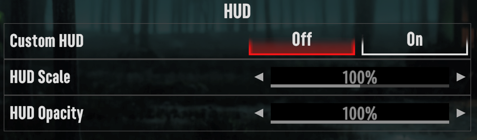 A grayed out setting row beside two normal ones