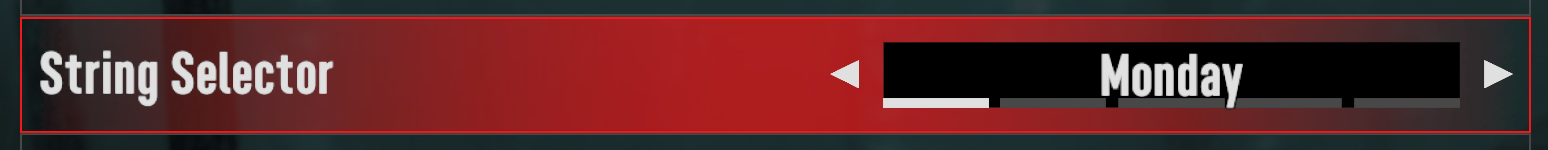 A Selector setting as it appears in the game